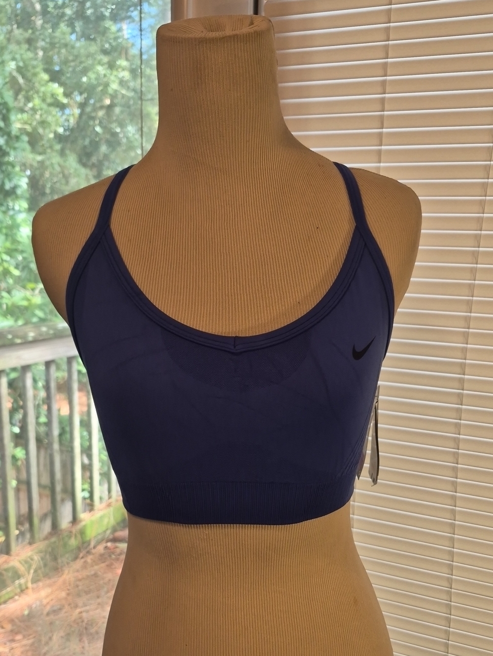 Nike Deep Navy Sports Bra with Black Swoosh